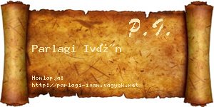 Parlagi Iván névjegykártya