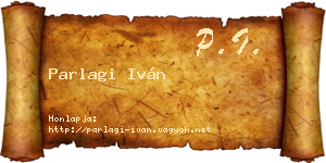 Parlagi Iván névjegykártya